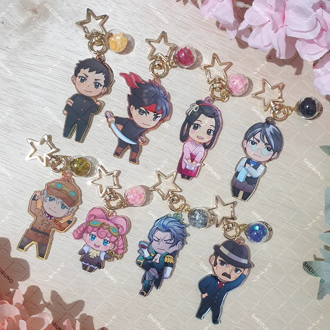 Dai Gyakuten Saiban/The Great Ace Attorney keychains, made by Sheiruno.