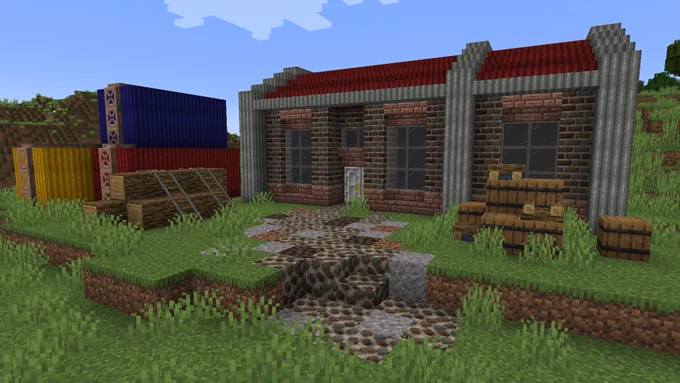 A warehouse constructed from the new block sets in Excessive Building.