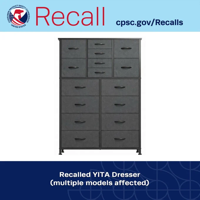 Recalled YITA dresser.