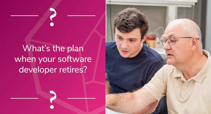 A retiring software developer mentors a younger software developer. What’s the plan when your software developer retires?