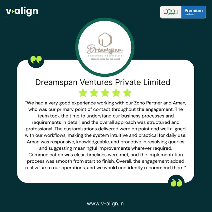 Client Testimonial for V-Align Technologies