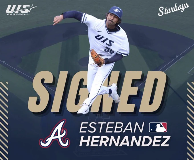 UIs Baseball player graphic where he signs with the Atlanta braves