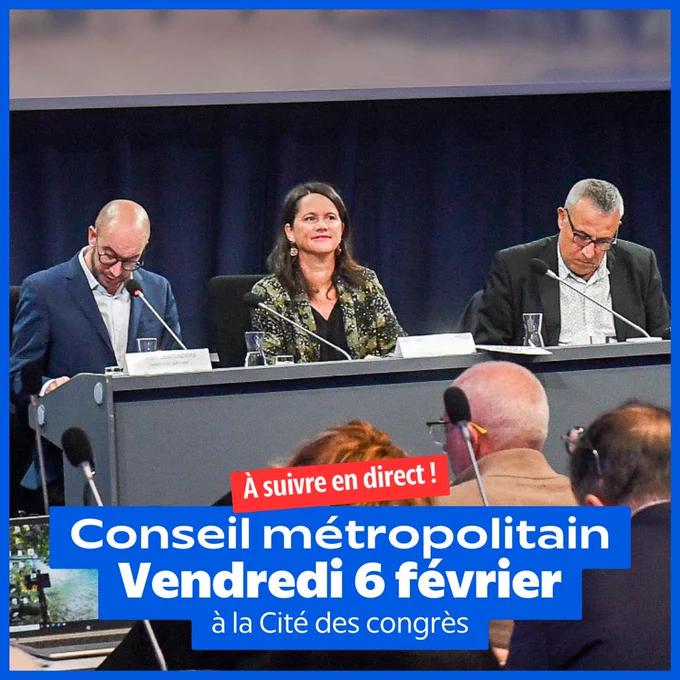 Visuel d'annonce du Conseil métropolitain du vendredi 6 février 2026.