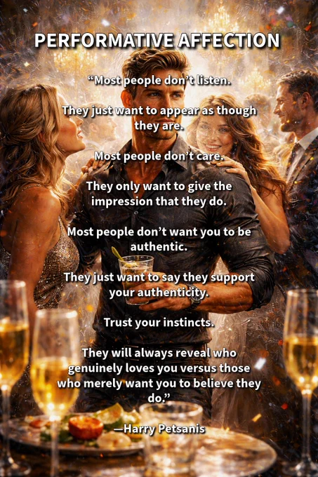 Relationships & Mindset—Performative Affection with Harry Petsanis

How To Spot Fake Support

Some people don’t listen or care—they perform it; trust your instincts to separate real love from empty gestures.
#FakeSupport #TrustYourInstincts
#EmotionalIntelligence #RelationshipAdvice

—Harry Petsanis