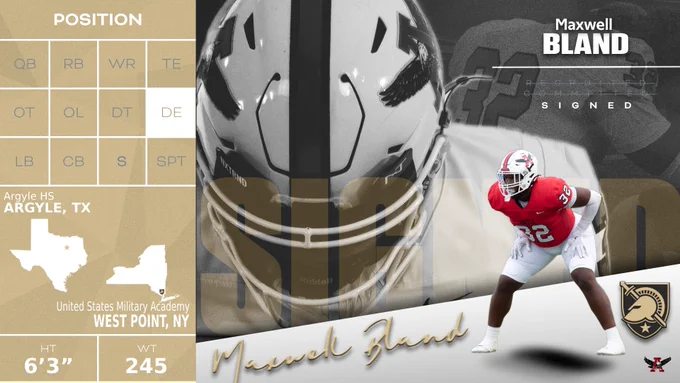 Maxwell Bland signs with the United States Military Academy.