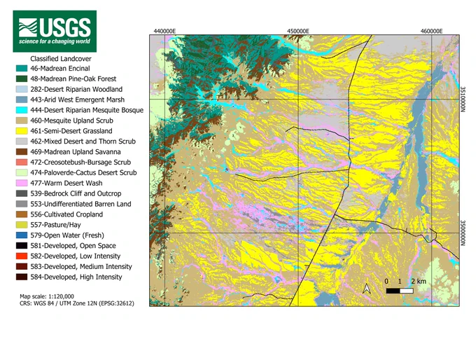 Vegetation and land use/land cover of the Altar Valley, AZ.