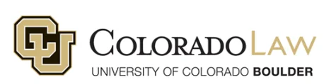 This image shows the logo for the University of Colorado Boulder Law.