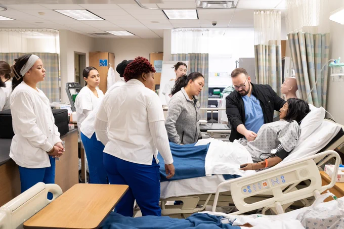 Nursing simulation lab.