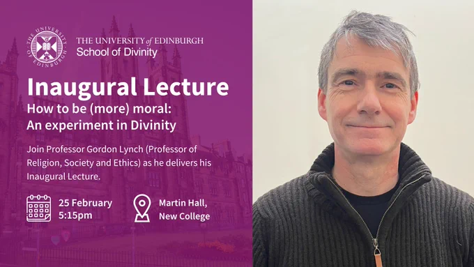 Inaugural Lecture
How to be (more) moral: An experiment in Divinity

25 February, 5:15pm 
Martin Hall, New College