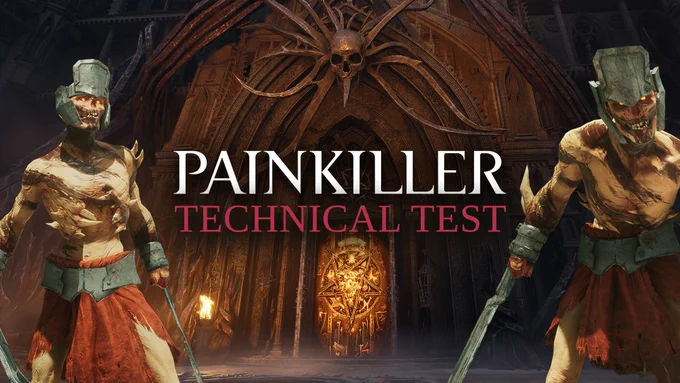 Painkiller key art promoting an Open Beta test for an offline mode variant with bot companions disabled.