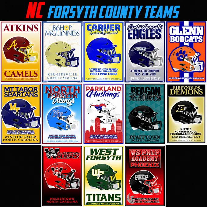NC Forsyth County high school football teams
