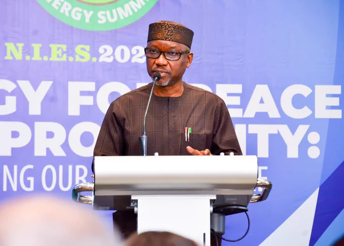 Honourable Minister of State Petroleum Resources (Gas) Rt. Hon. Ekperikpe Ekpo speaking at the National Gas Day Session on the last day of NIES 2026 that took place in Abuja.