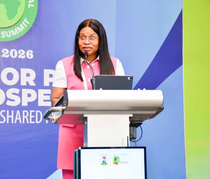 The Permanent Secretary MPR. Mrs. Patience N. Oyekunle speaking during the closing ceremony of NIES 2026 that took place in Abuja.