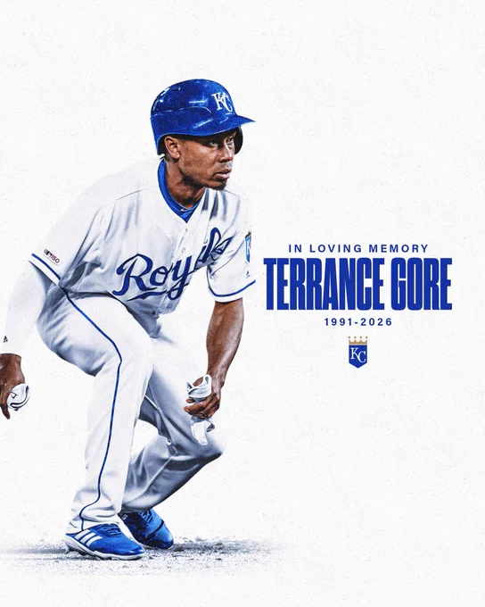 A graphic with a cutout image of Terrance Gore set against a white background. Text on the graphic reads, “In Loving Memory, Terrance Gore. 1991-2026”