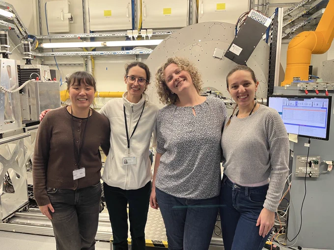 Catherine, Katarina, Ivana and Emilija in a synchrotron experimental hutch