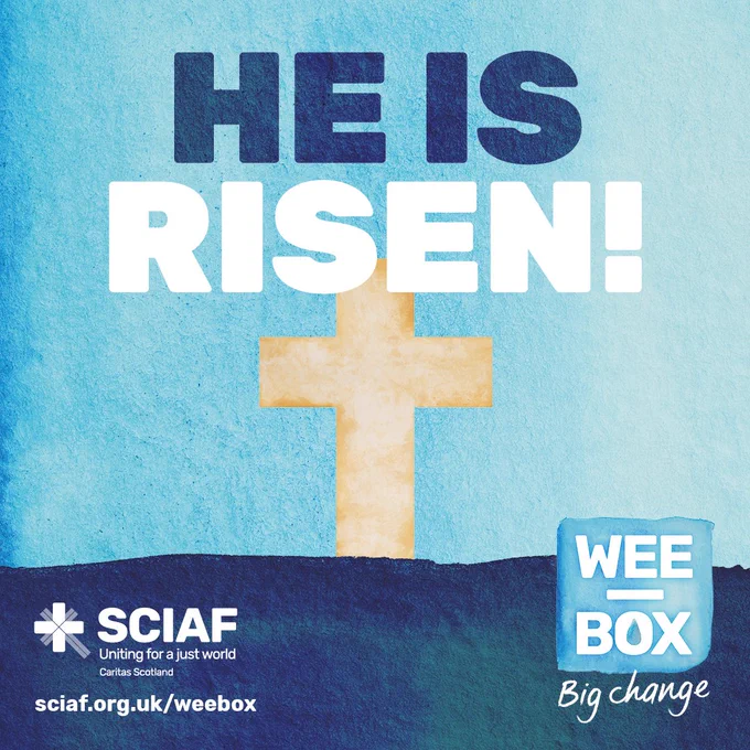 Text reads: "He is Risen!"