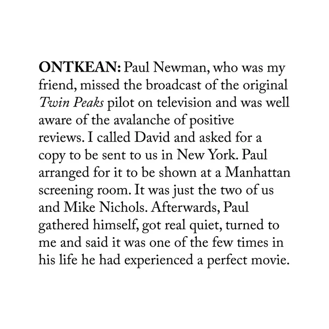 From: https://airmail.news/issues/2025-1-25/remembering-twin-peaks?fbclid=IwZXh0bgNhZW0CMTAAYnJpZBExUDRTQ2ZNRWtGdkhmaFNHRXNydGMGYXBwX2lkEDIyMjAzOTE3ODgyMDA4OTIAAR4Xkcn8F2mi8XwHKj1CLNnQZEdyycWKj5WtxdIIcCUi-66kQEzKB9DUYZf7dQ_aem_jERL1kHAkuPvdSzQO9x_lA