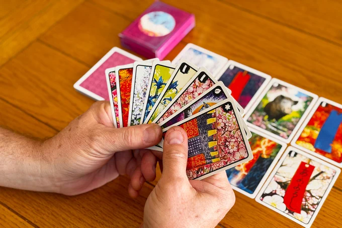 Hanafuda Large-Format Edition Cards in Hand