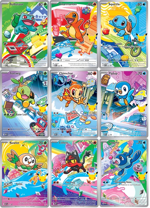 Pokemon TCG 30th Anniversary First Partner Illustration Rare Promo Cards