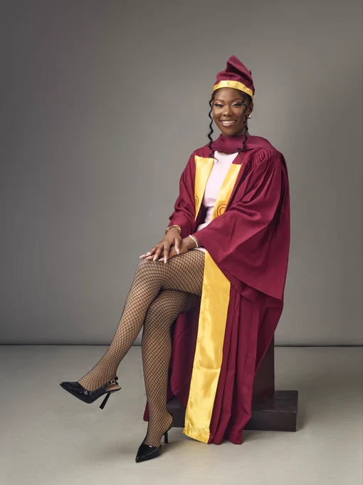 Olayinka in her graduation gown.