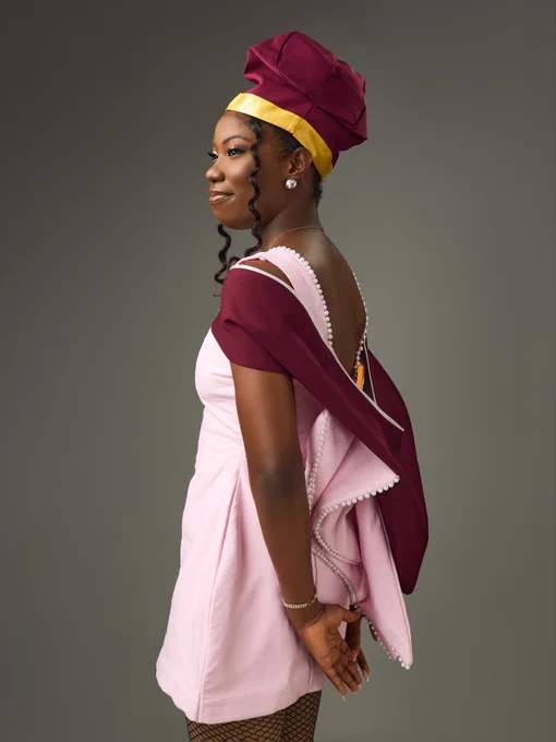 Olayinka in her graduation gown.