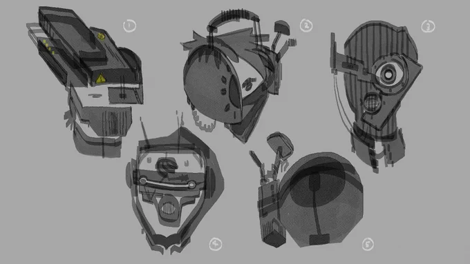 concept art for a mask of the main character for a music video 
animation - 3D animation .