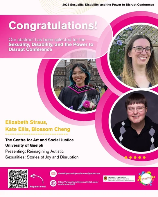 Speaker spotlight poster featuring Elizabeth (top right), Kate (bottom right), and Blossom (middle left). A headshot, affilation, and abstract title is provided on the poster.

A registration QR code is also provided on the bottom left corner of the poster.