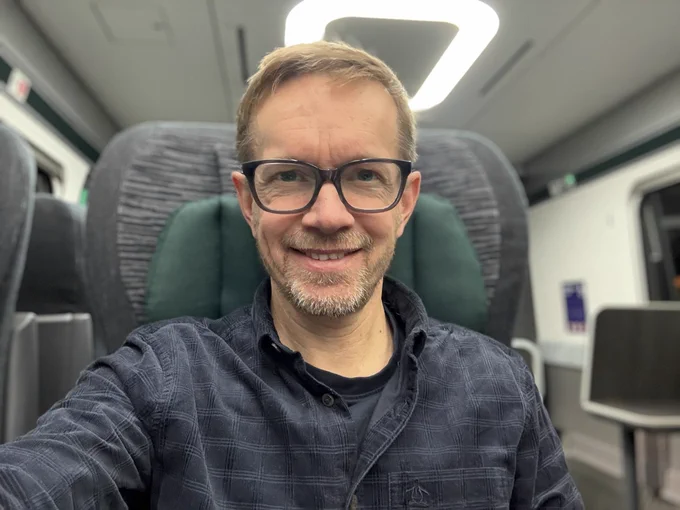 Photo of me on the train.