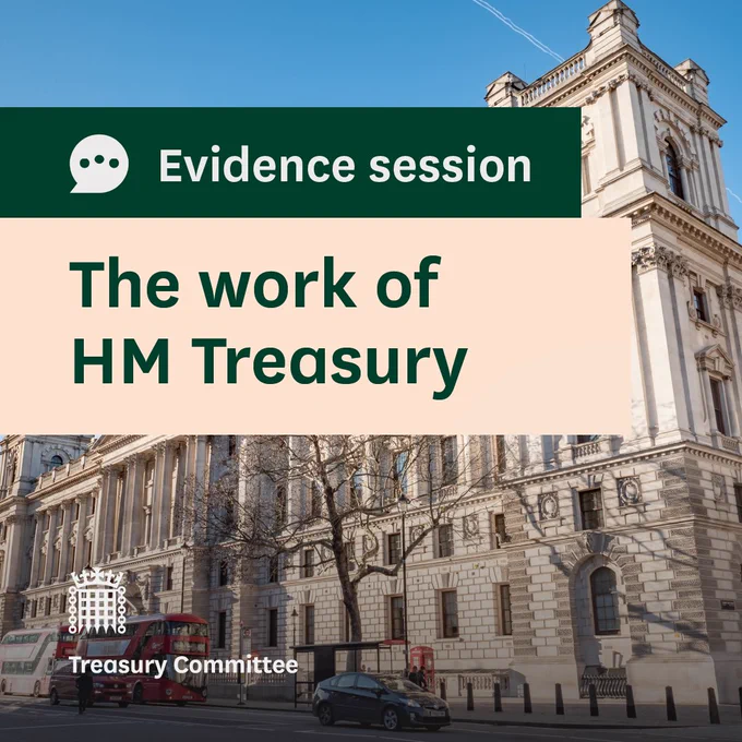 Evidence session. The work of HM Treasury. Treasury Committee. A picture of the HM Treasury building