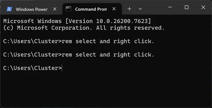 Windows command line.