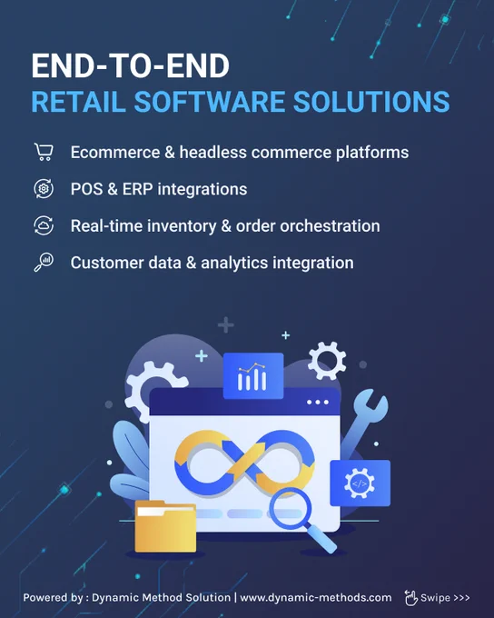 Retail is evolving fast. Is your technology keeping up? 🚀
At Dynamic Method Solution, we build Retail Software that powers true digital transformation from omnichannel commerce and real-time inventory to secure, scalable cloud-native architecture.
✅ Ecommerce & headless commerce
✅ POS & ERP integrations
✅ Real-time inventory orchestration
✅ Secure payment & checkout systems
✅ Enterprise-grade backend engineering
The result?
📦 Fewer stock mismatches
⚡ Faster checkout experiences
📈 Higher conversions & retention
🔄 Operational efficiency at scale
