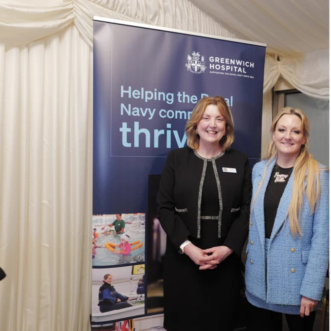 Amanda Martin MP, Portsmouth North, and Deirdre Mills, Director, Greenwich Hospital, at the launch of the Meeting the Needs of the Royal Navy and Royal Marines Community Report.