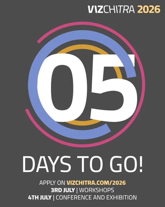 VizChitra 2026. 5 days to go! Apply with link in caption.
3rd July is for workshops
4th July for the conference and exhibition