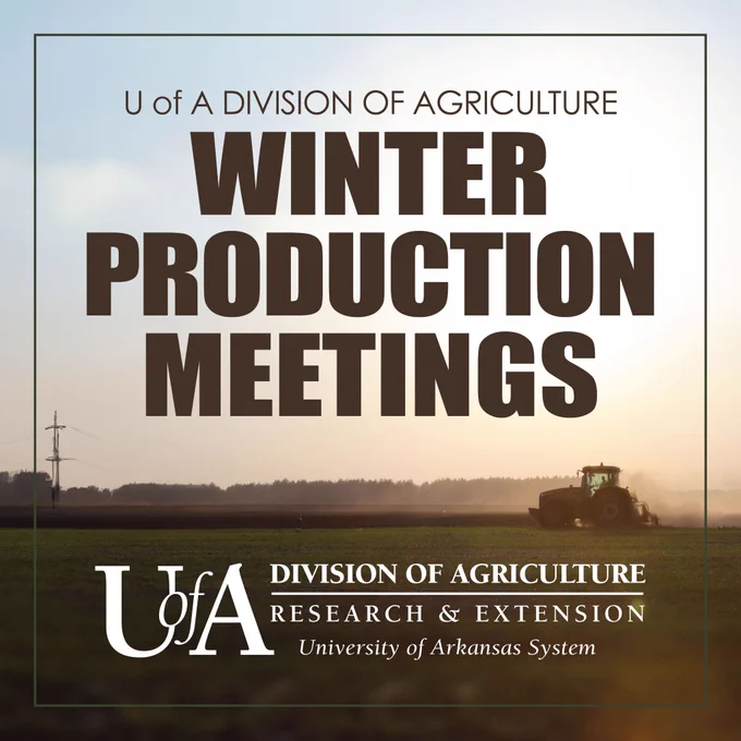 Tractor in a field. University of Arkansas Division of Agriculture Winter Production Meetings.
