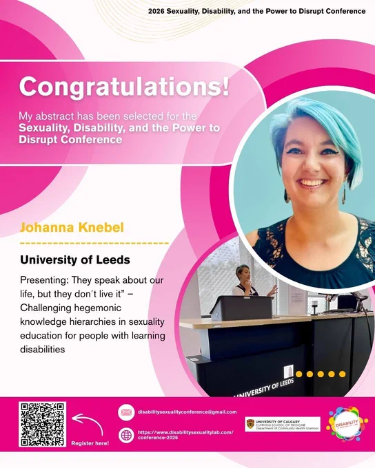 Speaker spotlight poster featuring Johanna Knebel. A headshot, affilation, and abstract title is provided on the poster.

A registration QR code is also provided on the bottom left corner of the poster.