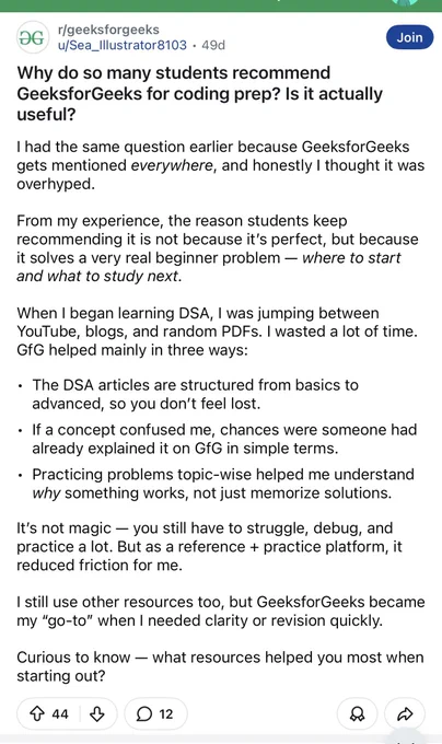 Geeksforgeeks reddit