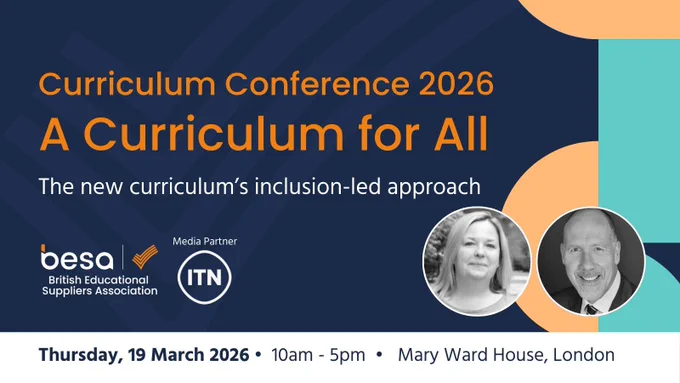 Headshots of the speakers alongside text about the Curriculum Conference