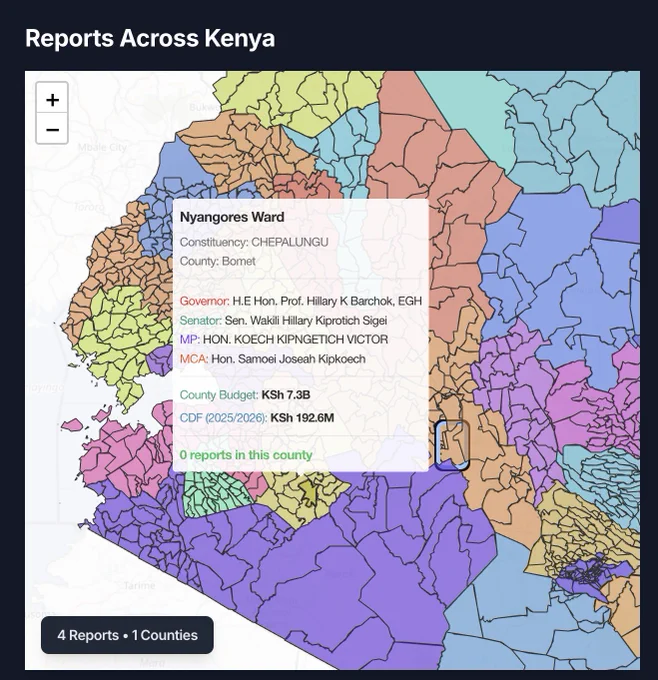 Nyakichiwa Ward (Chepalungu, Bomet County, Kenya) has:
• County Budget: KSh 7.3B
• CDF (2025/2026): KSh 192.6M
• 0 local accountability reports

With this level of funding, schools shouldn’t be lacking.

Transparency matters.
Source: Usikimye.com

#Kenya #Accountability #BuildWithImpact
