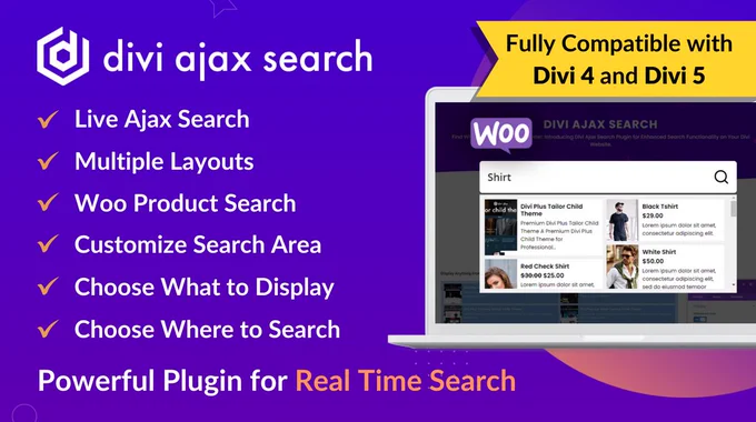 Divi 5 compatible plugin - Divi Ajax Search