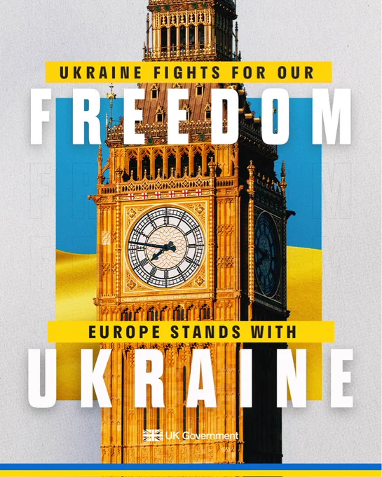 Graphic marking the 4 year anniversary of Russia’s full-scale invasion of Ukraine with the text: ‘Ukraine fights for our freedom. Europe stands with Ukraine’