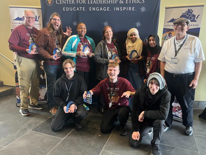 Germanna Community College team members pose with awards at Cyber Fusion 2026.