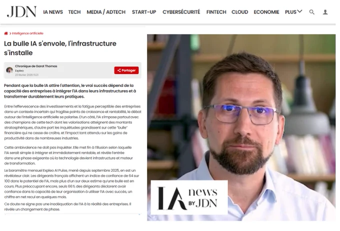 La bulle IA s'envole, l'infrastructure s'installe : lire la tribune publiée par Thomas Garot, Data & AI Practice Leader d'Expleo 