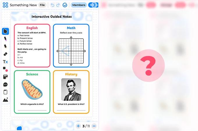 The current Markify editor is featured split-view next to a new tool. This new tool is significantly blurred with a question mark over it.