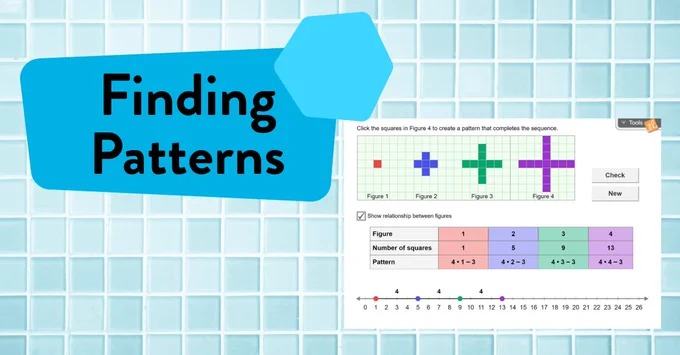 A tile background with a tool labeled "Finding Patterns."