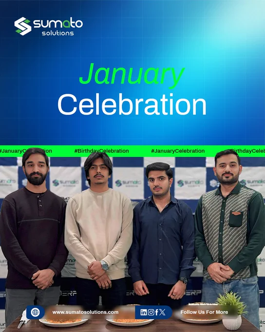 January Celebrations 2026 - Team Celebration Recognizing Our People - Celebration - Work Anniversaries - Birthdays - Sumato Solutions - SumatoERP