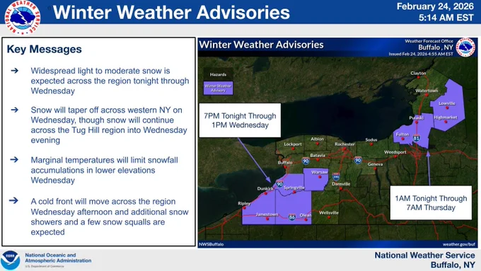 Map of winter weather headlines