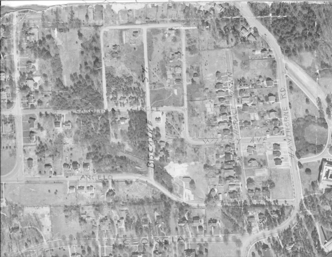 Old map of Silver Hill in Winston-Salem.