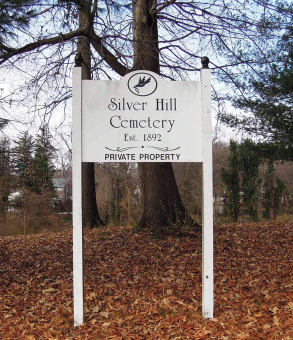 Silver Hill Cemetery historic sign.