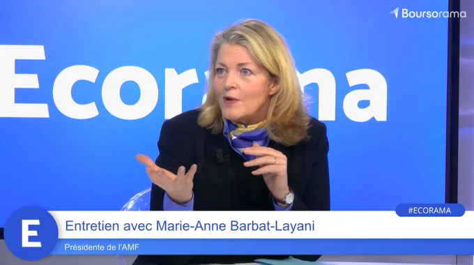 Marie-Anne Barbat-Layani, présidente de l'AMF sur le plateau d'Ecorama