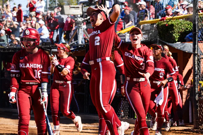 Oklahoma celebrating a home run